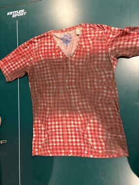 Diesel Red and White Gingham Tshirt